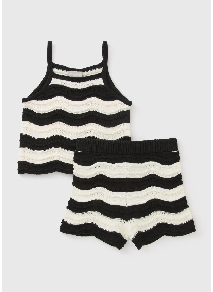 Matalan Girls Mono Crochet Top & Shorts Set