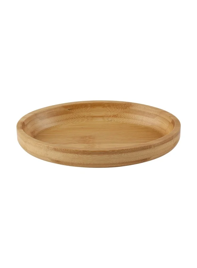 DANUBE HOME Loretta Rubber Wood Nut and Candy Serving Tray Coffee Tea Serving Tray Fruit Platters Party Dinner Plates Sour Candy Tray Wood Natural Round Serving Tray 17 x 8.7 x 7 Hcm