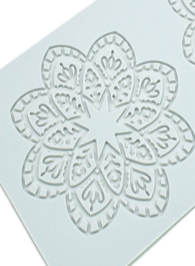 TUKE Hollow Snowflake Silicone Chocolate Candy Fondant Mold 3D Embossing Cake Fondant Clay Mould for Cupcake Top Sugar Craft Cake Decoration (A 11.2x5.6x0.12inch) - Image 2