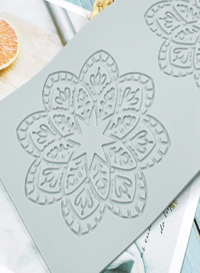 TUKE Hollow Snowflake Silicone Chocolate Candy Fondant Mold 3D Embossing Cake Fondant Clay Mould for Cupcake Top Sugar Craft Cake Decoration (A 11.2x5.6x0.12inch) - Image 3