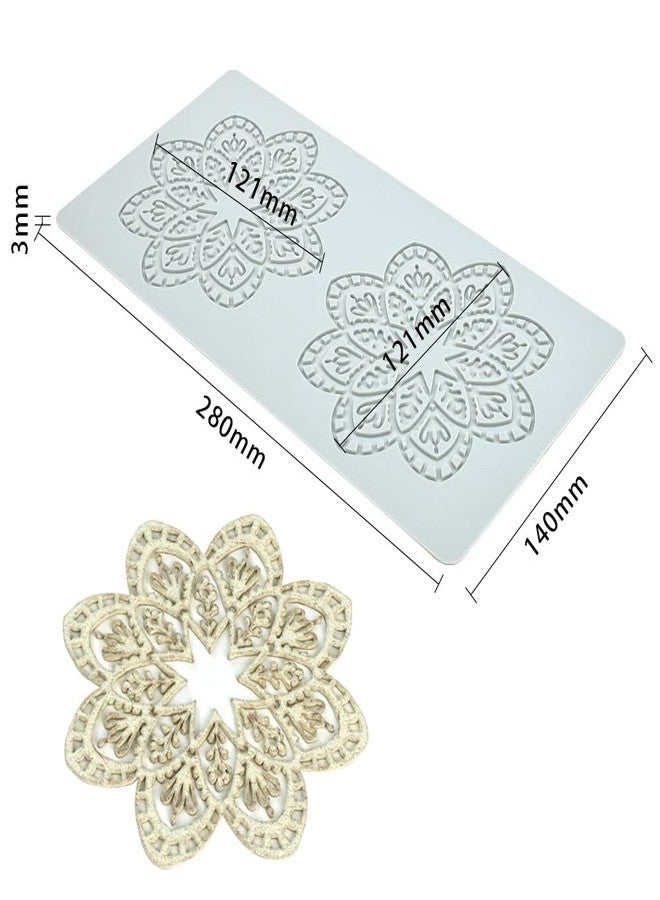 TUKE Hollow Snowflake Silicone Chocolate Candy Fondant Mold 3D Embossing Cake Fondant Clay Mould for Cupcake Top Sugar Craft Cake Decoration (A 11.2x5.6x0.12inch) - Image 4