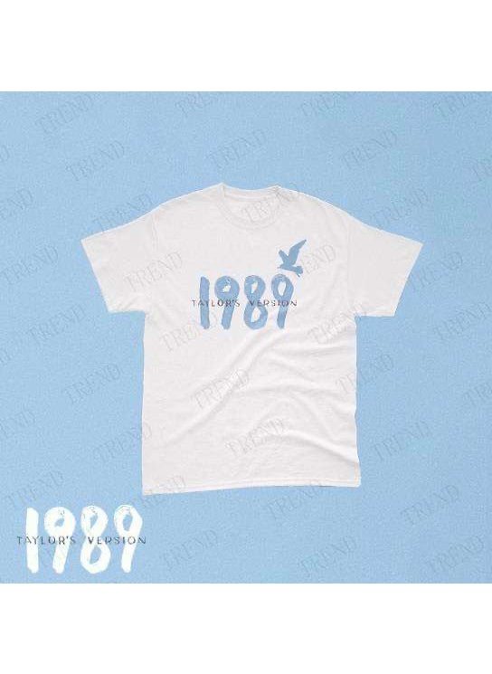 Generic - Taylor Swift Tshirt Tour Merchandise Eras Tour Short Sleeve round Neck Loose Fit Youthful Wool Blend Casual Abstract Pattern Tshirt 2 sky blue - Image 1