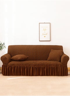 Arabest Sofa Cover Set, 4 piece 7 seater（3+2+1+1） Multifunctional Sofa Slipcover, Couch Cover  Furniture Protector Cover, Washable High Elastic Durable  with Skirt, for Living Room for Bed Room (Brown)  - Image 5