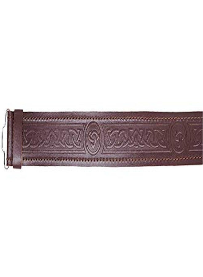 AAR Leather Kilt Belt Scottish Embossed Highland Brown without Buckle Size (Medium) - Image 3