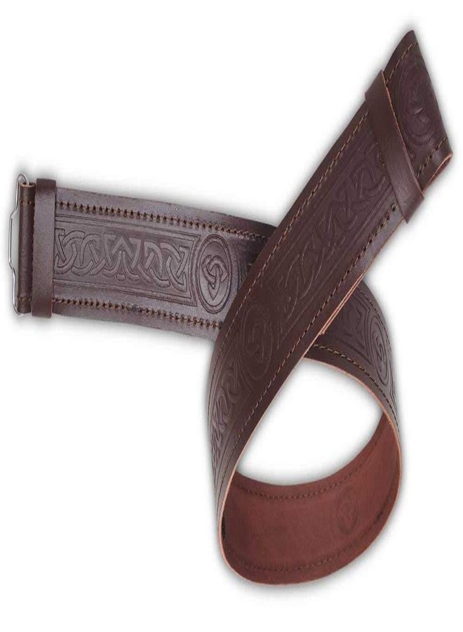 AAR Leather Kilt Belt Scottish Embossed Highland Brown without Buckle Size (Medium) - Image 1