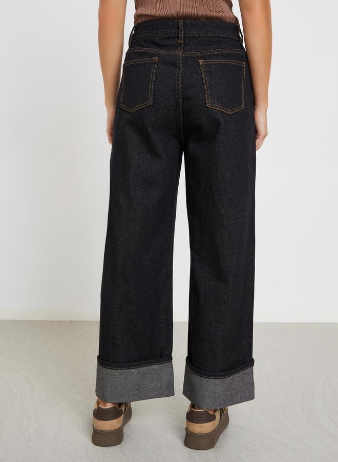 ستايلي جينز بأرجل واسعة وخصر عالي - Image 4