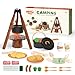 KOALA DIARY Kids Camping Toy Set Pretend Play Cooking Set with Spray Stove Food Toys Tableware Outdoor Toddler Campfire Toys for Ages 3 - Image 2