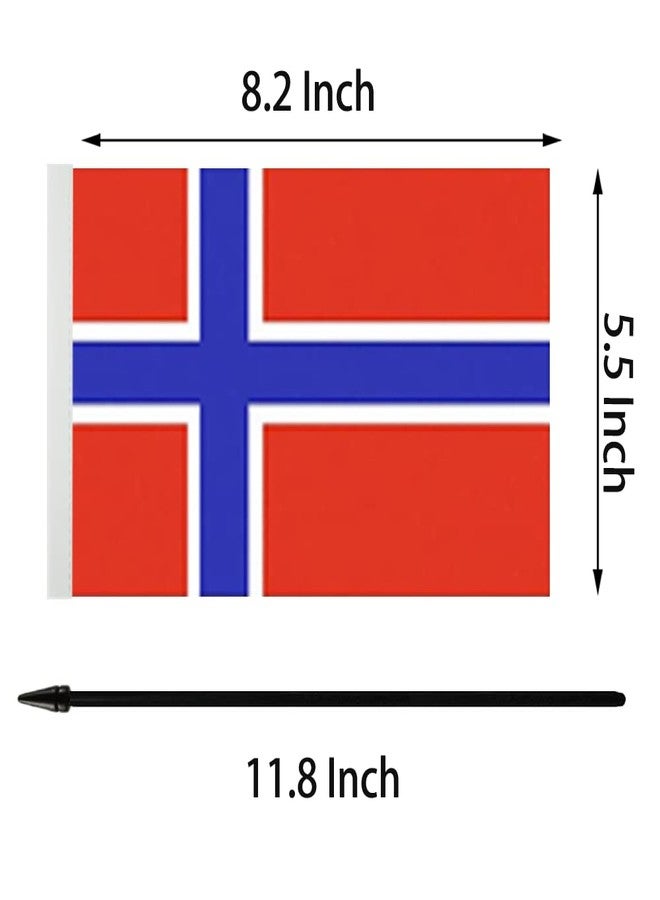 Zigvert US American & Norway Friendship Table Flag Display, American & Norway Table Flag, USA & Norwegian Twin Desk Flag Set-Miniature Norwegian Desktop Flag - Image 4