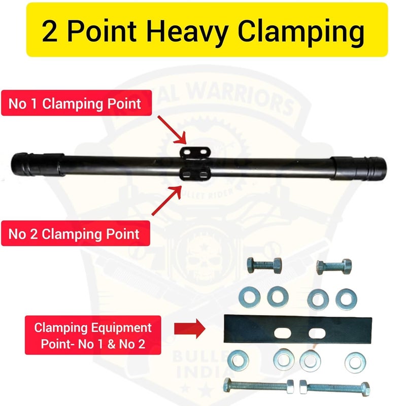 Taç RE Meteor 350, Classic 350, Hunter 350 Motorcycle Engine Leg Guard, Heavy Duty Dual Rod Crash Safety Bar, Black - Image 1