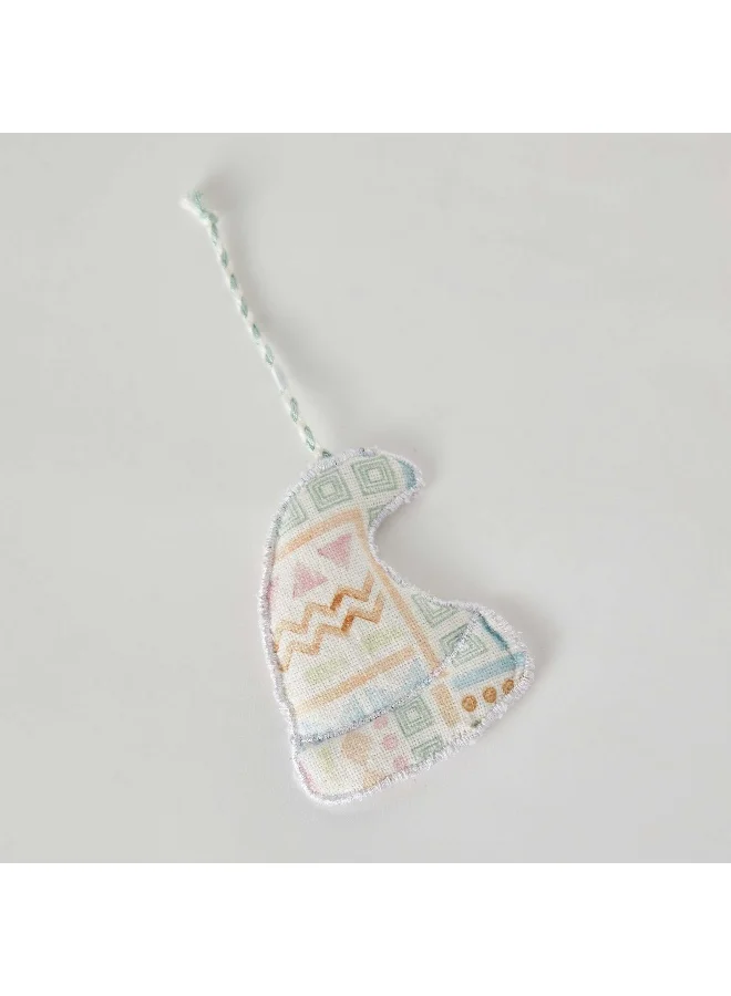 Home Box Glimmer Printed Santa Hanging - 12 Cm