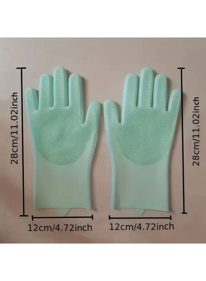 Gray Kitchen Cleaning Gloves Durable Silicone for Pet Bathing Toilet and Kitchen - Image 4