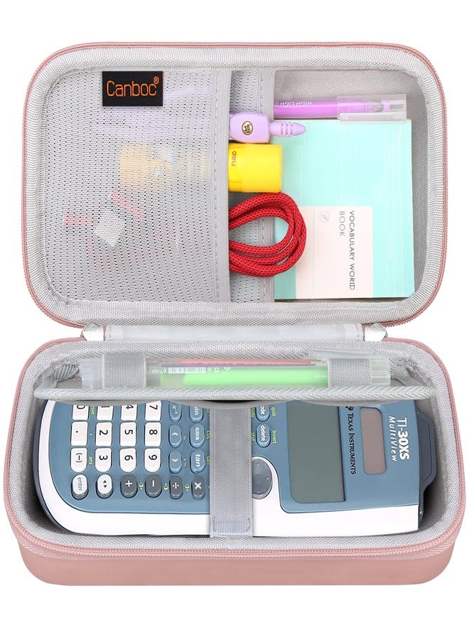 Canboc Carrying Case for Texas Instruments TI-30XIIS/ TI-30XS MultiView/TI-30Xa/ TI-36X Pro Scientific Calculator, Mesh Bag fit Cable, Batteries, Pens, Rose Gold (Case Only) - Image 1