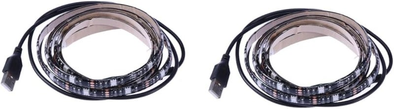 Jojofuny RGB LED Strip Lights 2pcs Multicolor Flexible Rope Light For Bedroom TV Desk - Image 2