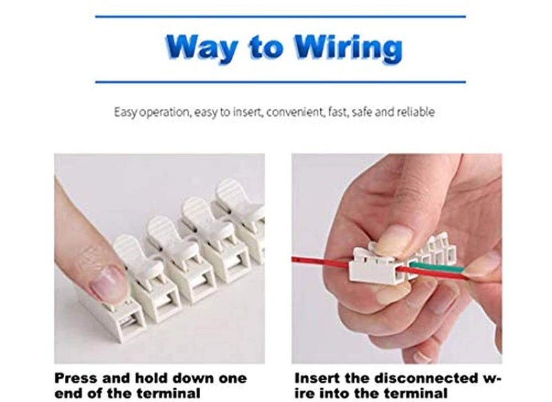 DIY Crafts CTDIYHI50236 CH3 Spring Wire Connector Quick Connector Terminal Block Electrical Cable Clamp Terminal Connector LED Strip Light - Image 5