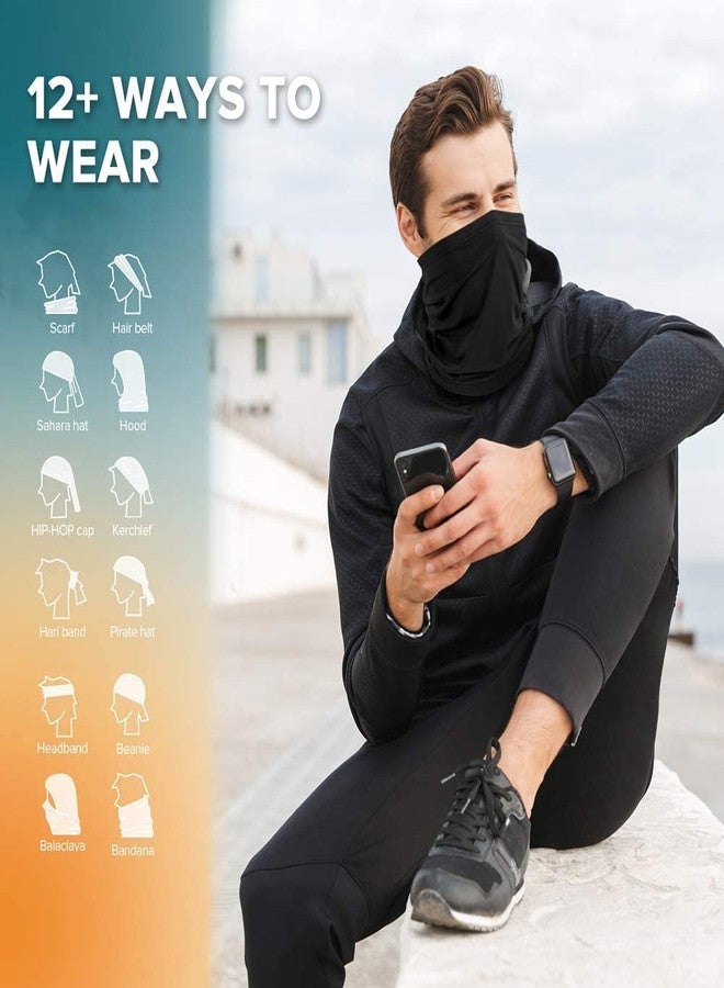 BISMAADH Headwear, Head Wrap, Neck Gaiter, Headband, Fishing Mask, Magic Scarf Face Bandana Mask Neck Tube Balaclava for Sport (Black, Light Grey) - Image 3
