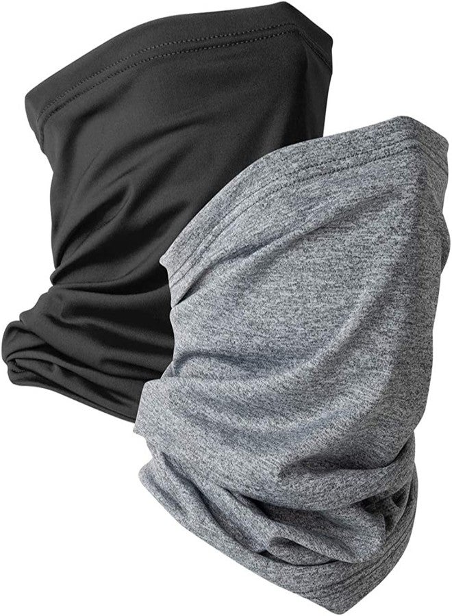 BISMAADH Headwear, Head Wrap, Neck Gaiter, Headband, Fishing Mask, Magic Scarf Face Bandana Mask Neck Tube Balaclava for Sport (Black, Light Grey) - Image 2