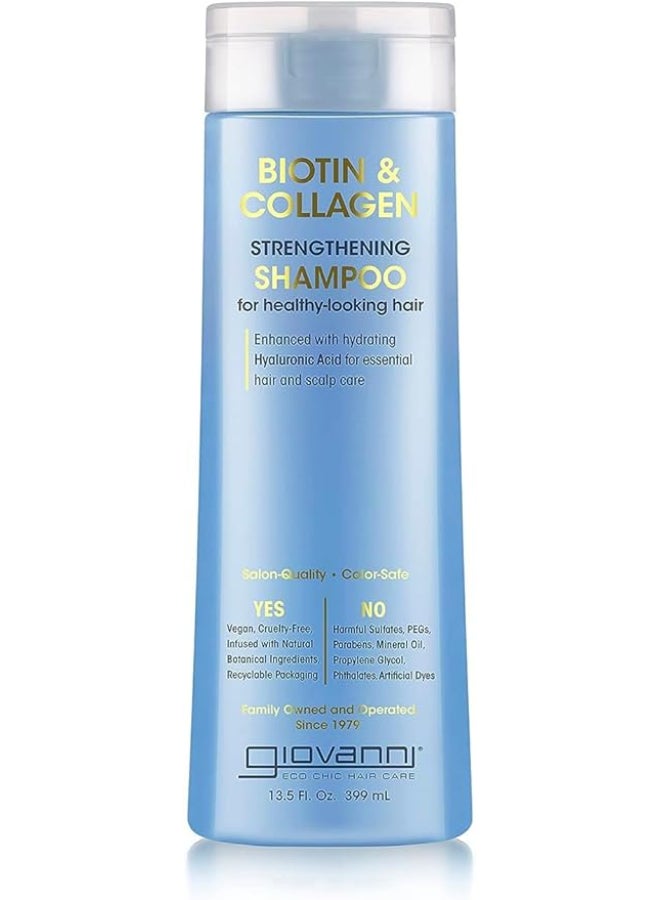 Giovanni Biotin & Collagen Strengthening Shampoo - 399 ml for Healthy Looking Hair - Image 1