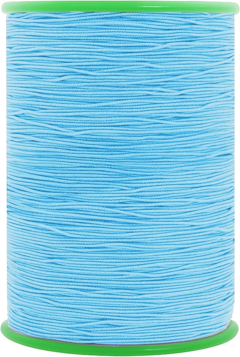Mandala Crafts Sky Blue Shirring Elastic Thread for Sewing, Knitting, Smocking, and DIY Crafts - 546 Yards 0.6mm Fine Thin Stretch Thread for Sewing Machines - Image 1