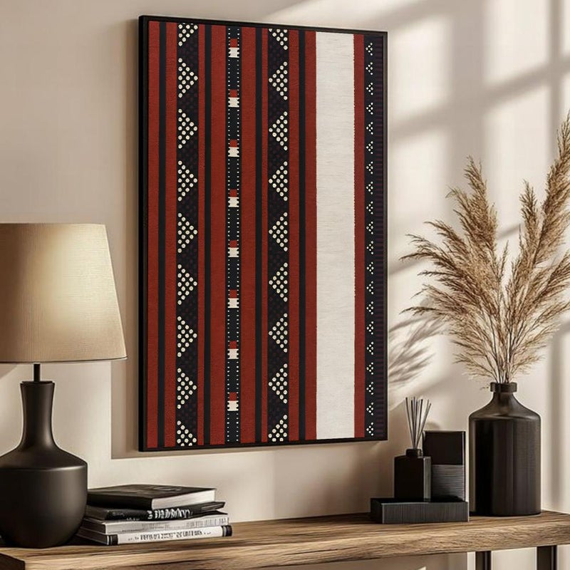 Marktna One canvas painting with a Najdi art design and a hollow frame, measuring (50×70), one piece - Image 3