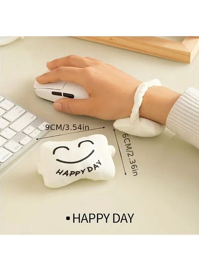 Ergonomic Memory Foam Wrist Rest White Comfortable Lightweight Mouse Pad Suitable For Office Laptop Mac Easy Typing Support Desktop Mouse Pad Portable Sponge Pillow SMILE DAY - Image 2