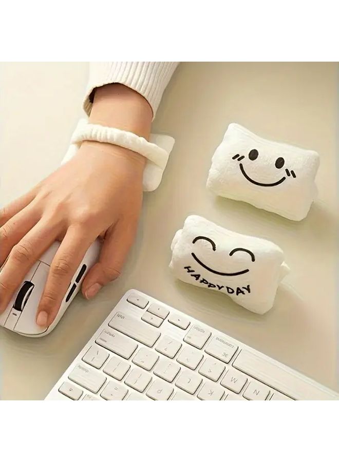 Ergonomic Memory Foam Wrist Rest White Comfortable Lightweight Mouse Pad Suitable For Office Laptop Mac Easy Typing Support Desktop Mouse Pad Portable Sponge Pillow SMILE DAY - Image 1