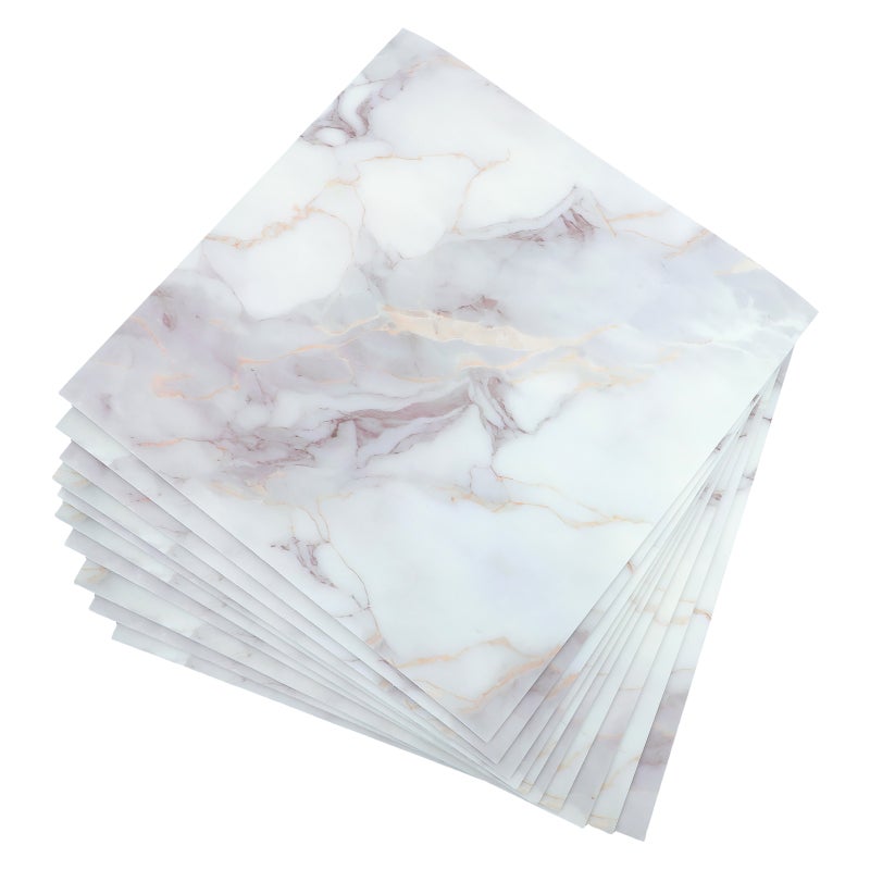 10pcs Peel and Stick Backsplash Self Adhesive Marble Decorative Wall Tile for Kitchen and Bathroom Countertops Cabinets - Image 1