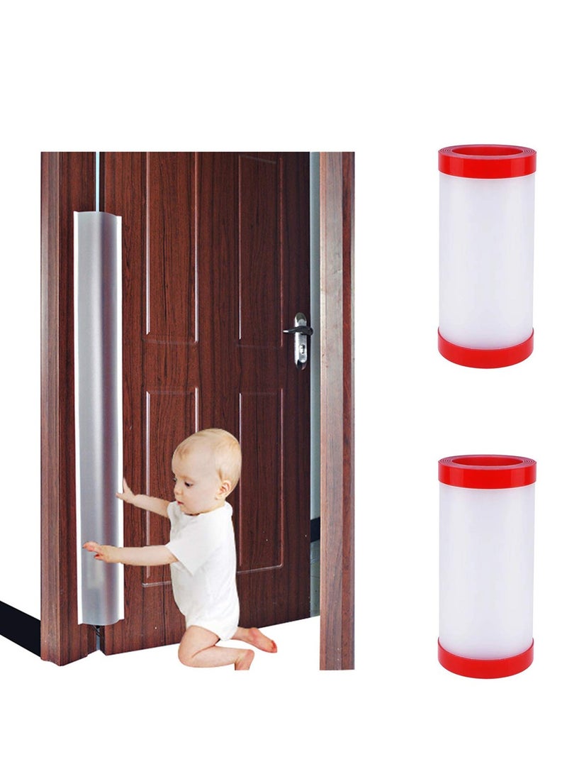 SYOSI Finger Clip Door Guard, Child Door Seam Anti-Pinch Hand Protection Strip Door Protector Baby Finger Clip Door Guard 90 Degree Plus 180 Degree Door Guard Set(17cm wide by 1.2m, 2 pcs) - Image 1