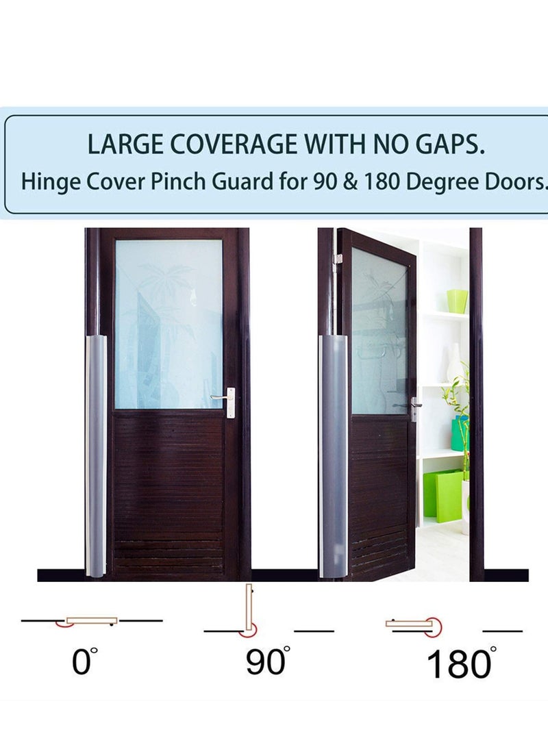SYOSI Finger Clip Door Guard, Child Door Seam Anti-Pinch Hand Protection Strip Door Protector Baby Finger Clip Door Guard 90 Degree Plus 180 Degree Door Guard Set(17cm wide by 1.2m, 2 pcs) - Image 4