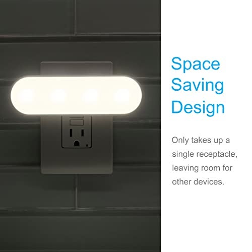 GE Ultrabrite LED Light Bar Night Lights Plug Into Wall Room Decor Ambient Lighting Dusk to Dawn Sensor Bright Nightlight, White, 100 Lumens, 1 Pack - Image 3