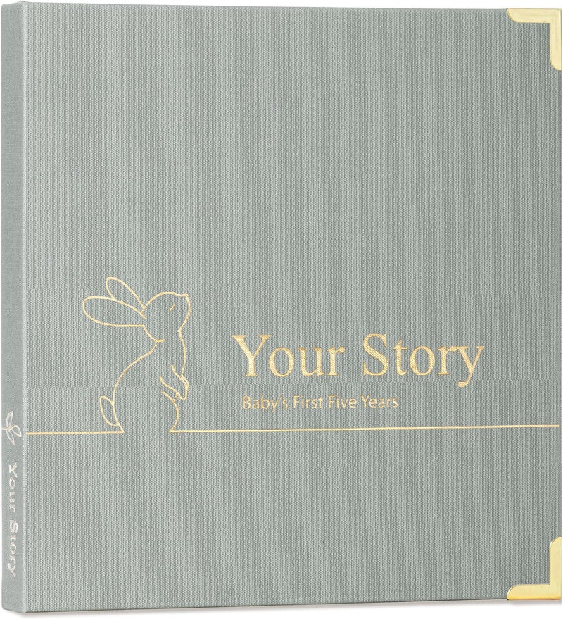 Olive & Lark Baby Book Keepsake Boy or Girl Timeless Baby Memory Book First 5 Years for Baby Shower Gender Neutral Baby Scrapbook New Mom Gift Baby Journal from Birth to Age 5 Milestone Book Sage Green - Image 1
