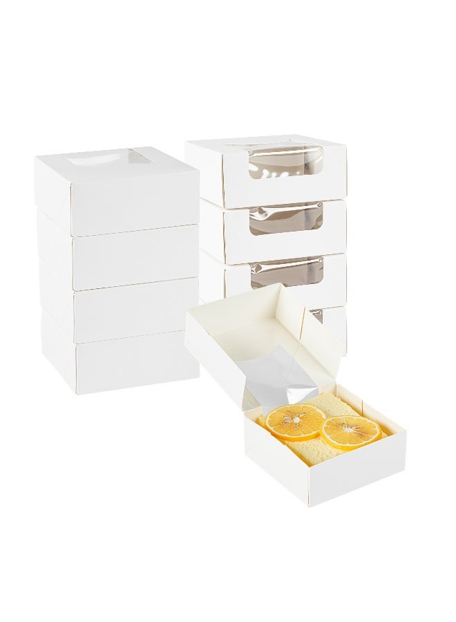 Restaurantware Cafe Vision 11 Ounce Treat Boxes, 200 Clear Window Small Cake Boxes - Grease-Resistant, Built-In Lid, White Paper Individual Donut Boxes, For Pastries And Desserts, 3.9 x 1.6 Inch - Image 2