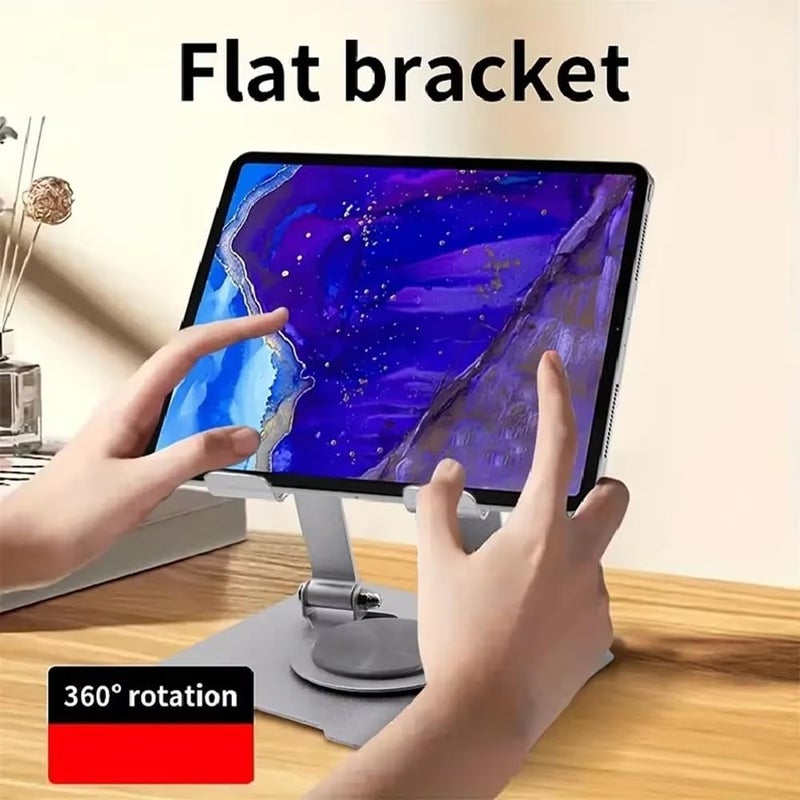 Dyazo Aluminium Tablet Stand Holder with 360° Rotating Base, Multi Angle Adjustments Compatible for iPad Pro | 11 | 10.9 | 10.2 | Air | Mini, Samsung Galaxy Tab, Lenovo Pad and All Tablets-Silver - Image 4