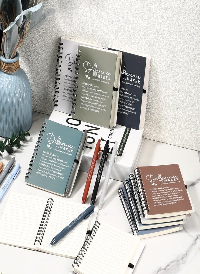 Resurhang 10 Set Christmas Difference Maker Gifts Inspirational A6 Spiral Notebooks Journals with Ballpoint Pens Thank You Gifts for Teacher Nurse Volunteers Coworker Staff Employee Appreciation Gifts - Image 4
