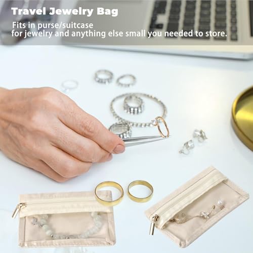 MTRoyaldia 7 PCS Small Travel Jewelry Bag, Jewelry Organizer Portable Jewelry Storage Bag Zipper Pouch for Travel, Jewelry Gift Bag with Clear Front for Wife Mom Girls - Image 4