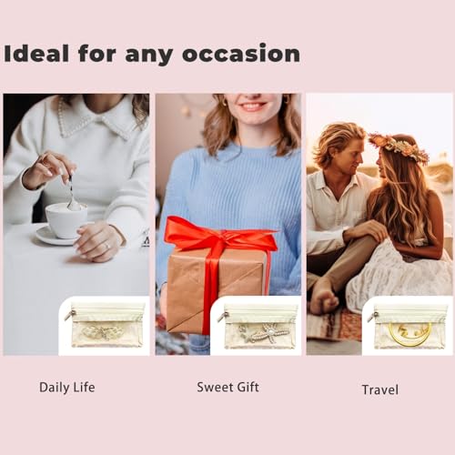 MTRoyaldia 7 PCS Small Travel Jewelry Bag, Jewelry Organizer Portable Jewelry Storage Bag Zipper Pouch for Travel, Jewelry Gift Bag with Clear Front for Wife Mom Girls - Image 5