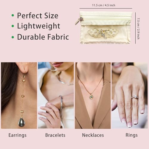 MTRoyaldia 7 PCS Small Travel Jewelry Bag, Jewelry Organizer Portable Jewelry Storage Bag Zipper Pouch for Travel, Jewelry Gift Bag with Clear Front for Wife Mom Girls - Image 3