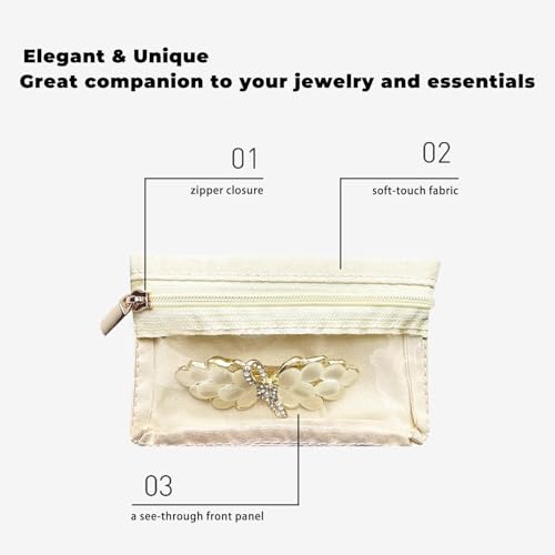 MTRoyaldia 7 PCS Small Travel Jewelry Bag, Jewelry Organizer Portable Jewelry Storage Bag Zipper Pouch for Travel, Jewelry Gift Bag with Clear Front for Wife Mom Girls - Image 2