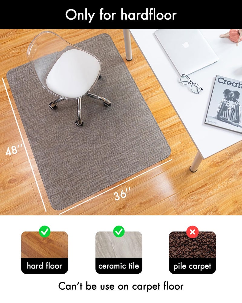 Baroyal Office Chair Mat for Hardwood Floor Under Desk Computer Rolling Chair Mat for Wood/Tile Floor Non-Slip Heavy Duty Desk Rug PVC Plastic Hard Floor Protector 36" x 48" (Soapstone) - Image 3