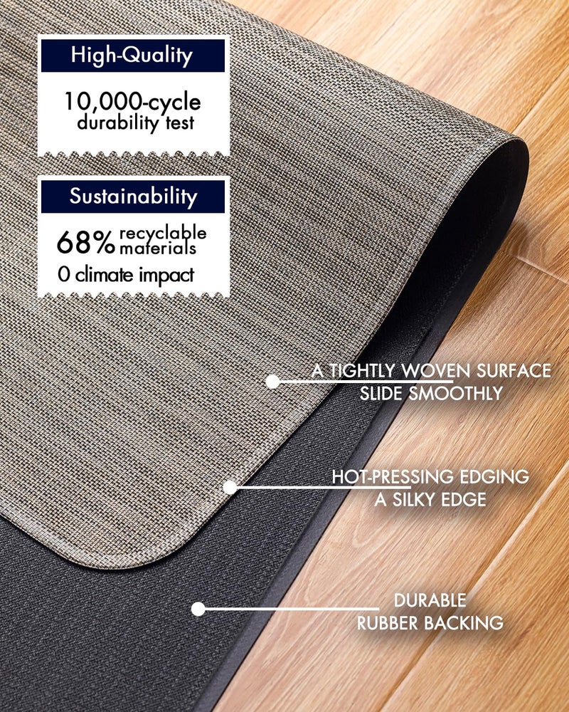 Baroyal Office Chair Mat for Hardwood Floor Under Desk Computer Rolling Chair Mat for Wood/Tile Floor Non-Slip Heavy Duty Desk Rug PVC Plastic Hard Floor Protector 36" x 48" (Soapstone) - Image 4