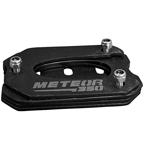R.J.VON Metal Side Stand Extender Base for RE Meteor 350 (Black) - Image 1