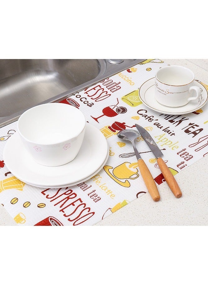 أوليس فيرس  سجادة خزانة مطبوع غير لاصق (2 قطع)، سجادات مطبخ قابلة للغسل ومضادة للانزلاق لوضع الأواني وتغليف أرفف الخزائن، مقاس 45سم × 300سم × 1 + 30سم × 300سم × 1 - Image 4