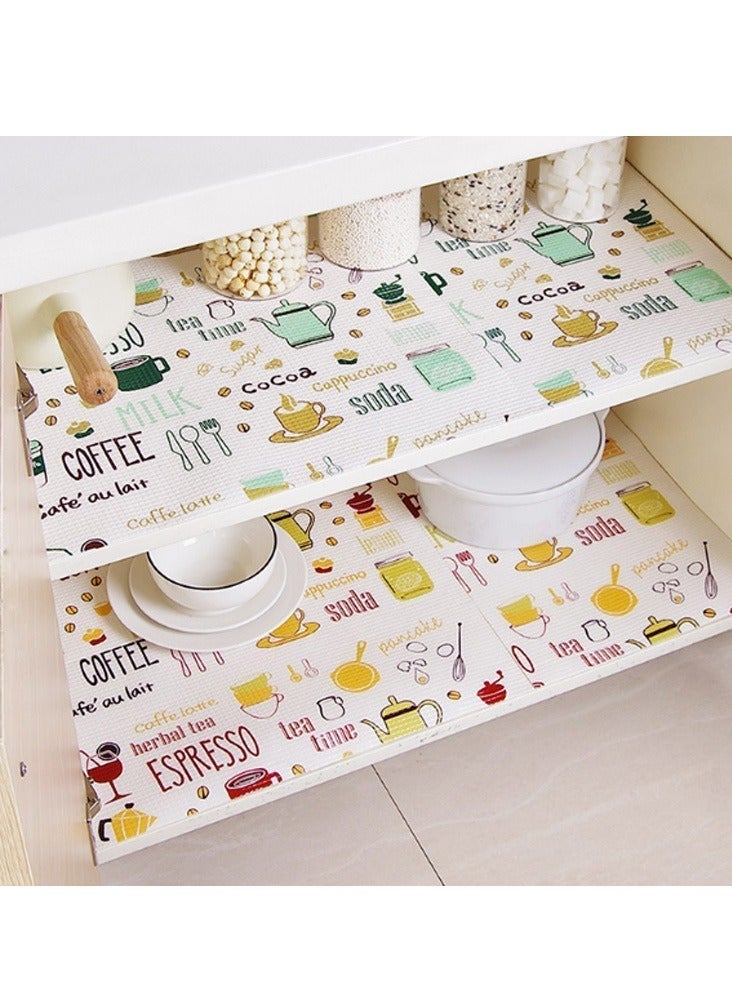 أوليس فيرس  سجادة خزانة مطبوع غير لاصق (2 قطع)، سجادات مطبخ قابلة للغسل ومضادة للانزلاق لوضع الأواني وتغليف أرفف الخزائن، مقاس 45سم × 300سم × 1 + 30سم × 300سم × 1 - Image 1