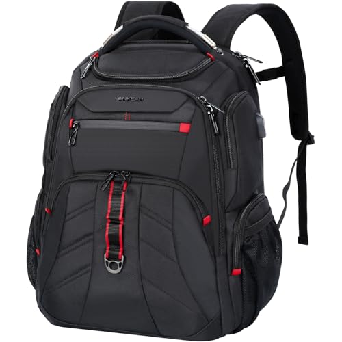 VANKEAN Travel Laptop Backpack 17.3 Inch TSA Friendly, Water-Repellent Anti Theft XL Computer Backpack with RFID Pockets College Backpacks with USB Port for Men Women Business Work Bag, Black - Image 1