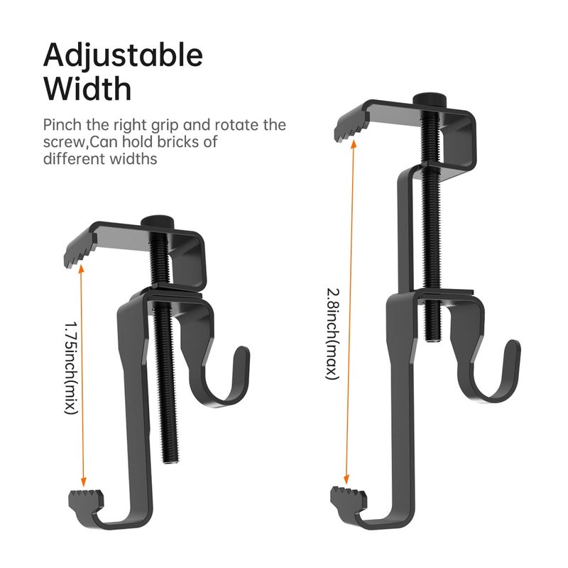 Elrswy Brick Hanger Brick Hooks Brick Clips For Hanging Pictures No Drill No Holes Stainless Steel Black 6 Pack - Image 3