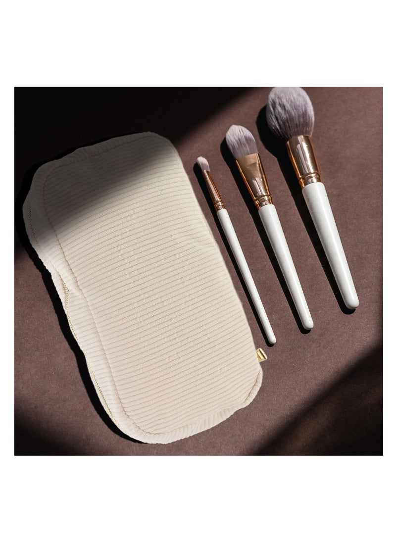 حقيبة مستحضرات تجميل سروال قصير، منظم أدوات تجميل كبير للسفر مع سحاب، حقيبة مكياج للنساء - Image 2