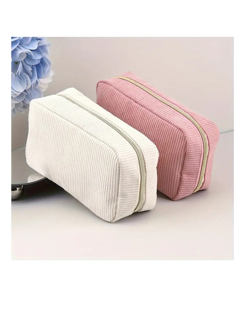 حقيبة مستحضرات تجميل سروال قصير، منظم أدوات تجميل كبير للسفر مع سحاب، حقيبة مكياج للنساء - Image 4