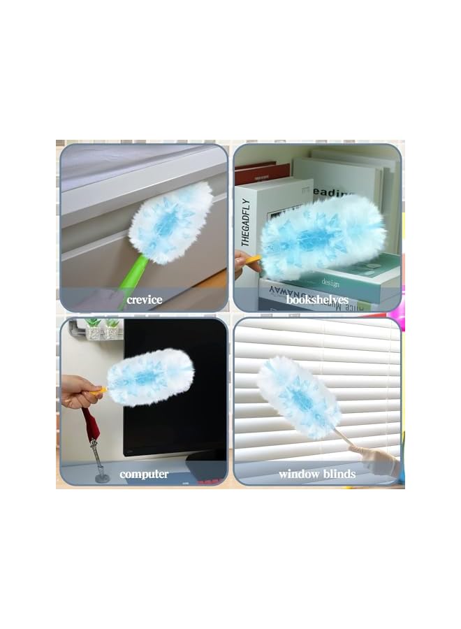 promass 50 Count Duster Refills, Compatible with Swiffer Duster Handle, Disposable Replacement Duster Refills with 1 Handle for Dusting Electronics, Furniture, Blinds, Ceiling Fans, Blue - Image 5