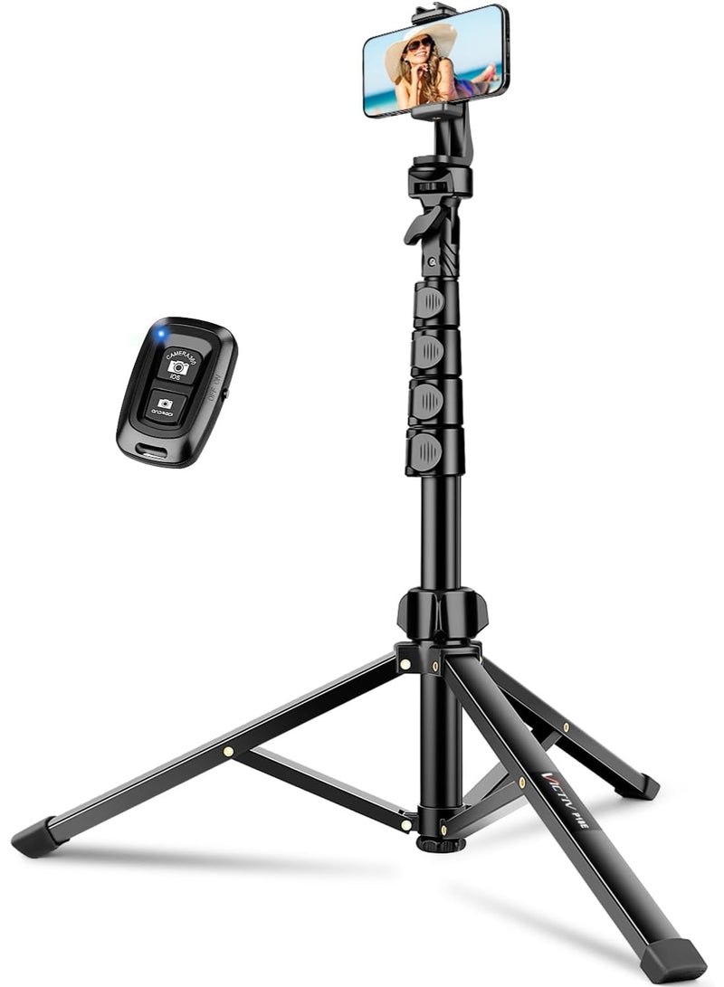 Phone Tripod – 72" Adjustable Camera Stand with Remote & Phone Holder, Tall and Stable for Smartphones & Digital Cameras - Image 1