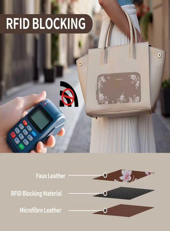 بوميلو بيست محفظة بوميلو النسائية الأفضل، مصنوعة من الجلد، مزودة بتقنية حجب RFID، تتسع لعدة بطاقات ائتمان، ذات سعة كبيرة، مزودة بسحاب، لون بني، صغيرة الحجم، أنيقة. - Image 5