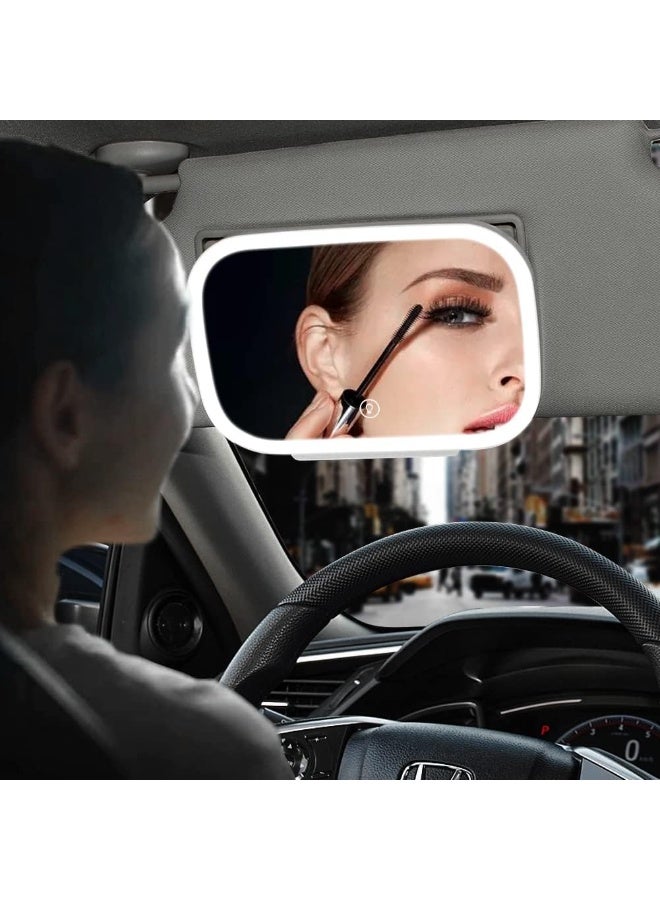 Kimaya LED Car Visor Makeup Mirror with 3 Mode, Dimmable Touch Light, Adjustable Clip On Vanity Mirror for All Cars, Car Makeup Mirror with Lights，Sun Visor Mirror with Touch on Screen, Automotive Interior - Image 1